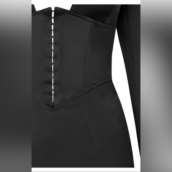 House of CB Dresses House Of Cb Freya Black Satin Sculpted Corset